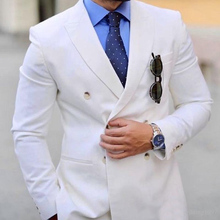 Summer White Men Suits Pants Peaked Lapel Groom Wedding Tuxedo Man Blazers Double Breasted Costume Homme Terno Masculino 2 Piece 2024 - buy cheap