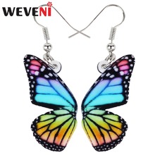 Brincos inseto borboleta colorida em acrílico weveni, jóias da moda para mulheres e meninas, presente em atacado 2024 - compre barato