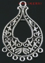 OMH wholesale jewelry Free shipping 6pcs tibetan silver pendants earring connectors Drop Earrings  40x25mm EH316 2024 - buy cheap