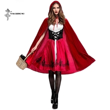 Little Red Riding Hood Costume Adult Women Halloween Party Cosplay costume High Quality Dress + cloak Stage performance suit 2024 - buy cheap