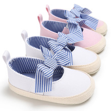 Spring and Autumn 0-1 years old female baby striped princess shoes soft bottom non-slip baby toddler shoes 2024 - buy cheap