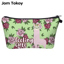 Jom Tokoy-bolsa organizadora de cosméticos para mujer, bolso de maquillaje con estampado de Llama, sensación de corte, bolso de belleza multifunción a la moda 2024 - compra barato