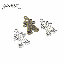 YuenZ 20pcs 2 color Antique Silver color girl Charms Zinc alloy Pendant Jewelry DIY Necklace earring 23*14mm I130 2024 - buy cheap
