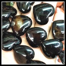 8pcs nature black onyx stone bead heart shape gem stone strings size 25mm top fashion jewelry diy beads matching wholesale beads 2024 - buy cheap