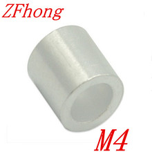 100PCS M4 4mm Aluminum Wire Rope Cable Crimping Button Stop Sleeves Clip Fittings 2024 - buy cheap