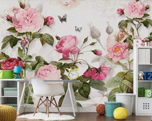 Beibehang personalizado papel de parede europeu-estilo pintados à mão floral do vintage 3d papel de parede sala tv fundo 3d 2024 - compre barato