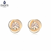 DAN'S ELEMENT 3 Colors Real Big Brand  AAA Zirconia Micro Inlays   Stud Earrings for Women Flower 95328champagne 2024 - buy cheap