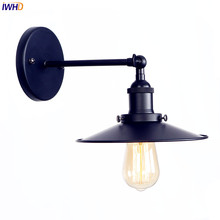 IWHD Retro Black Wall Light Fixtures Bathroom Living Room Adjustable Arm Antique Vintage Wall Sconce LED Edison Beside Lamp 2024 - buy cheap