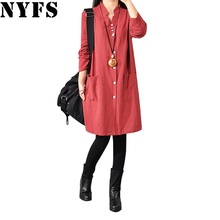 NYFS 2021 New Spring Autumn Woman Dress Ladies Casual Cotton Linen Dresses Fashion large Size Vestidos Robe 2024 - buy cheap