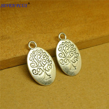 High Quality 20 Pieces/Lot 24mm*15mm Antique Silver Plated Life Tree Oval Pendants Charms For DIY Jewelry Making 2024 - buy cheap