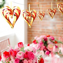 3D romantic Heart party decor 4Pcs DIY Wedding Deco Party Flag Hanging For House Room Decor  Valentine's Day Party Supplies 2024 - buy cheap