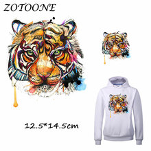 ZOTOONE Iron Patches for Clothing Watercolor Tiger Patches Beaded Applique Clothes TShirt Heat Transfer DIY Accessory Decoration 2024 - buy cheap
