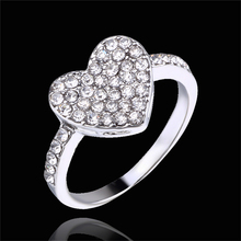 Модное свадебное кольцо в форме сердца с кристаллами, Романтические кольца, свадебные ювелирные изделия для невесты, ювелирные изделия на палец 2024 - купить недорого