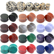 Alisouy 1 piece Natural Stone Ear Plug Ear Guages 6mm-16mm ear Tunnels Ear Expander Stretcher Saddle Body Piercing Jewelry 2024 - compre barato