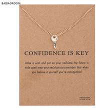 Sparkling Key gold-color Pendant necklace Key Fashion Clavicle Chains Statement Necklace For Women Jewelry(Has card) 2024 - buy cheap