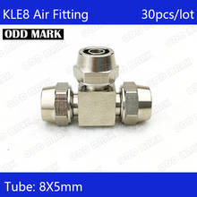 Free shipping 30PCS/LOT Pneumatic Fittings 8mm to 8mm to 8mm Hose Pipe Quick Joint Coupling Connectors Nickel Plated Brass  KLE8 2024 - buy cheap