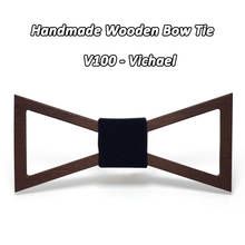 Mahoosive Brand Christmas Gift Fashion Handmade Wood Bow ties Bowtie Butterfly Gravata Ties For Men Geometric Wooden bow tie 2024 - buy cheap