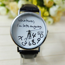 Hot Women Leather Watch Whatever I am Late Anyway Letter Watches New Женские час Free Shipping W 2024 - buy cheap