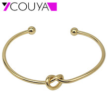 COUYA 3 Styles Thin Bangle Round Metal Bangles Bracelets Gold Color Stainless Steel Cuff Bangles for Women Pulseiras A10038 2024 - buy cheap
