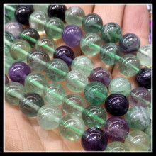 Bolas redondas de fluorita verde natural, tamaño de 4mm, 6mm, 8mm, 10mm, 12mm, para hacer pulseras, accesorios, cuentas espaciadoras 2024 - compra barato