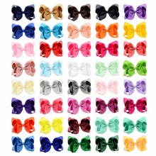 40pcs/lot   Fashion Solid Grosgrain Ribbon Bow Hairpins  Boutique Hair Clips For Girls Hair Accessories 612 2024 - buy cheap