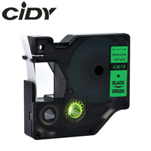CIDY 1pcs Compatible Dymo D1 6mm Label Tape 43619 Black on green Label Ribbons for Dymo Label Manager 160 280 210 2024 - buy cheap