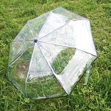 Simple Transparent Umbrella Wind Resistant Folding Automatic Plastic Umbrella Rain Sun Auto Windproof Umbrella Outdoor Supplies 2024 - buy cheap