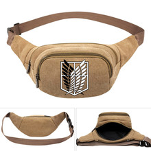 Attack on Titan Scouting Legion  Canvas Waist Pack Bag Pouch Belt Travel Hip Casual Fanny Bag Money Phone Belt Bag 2024 - buy cheap