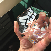 Candelabro de cristal de 100mm, colgante artesanal de arte, hexagrama, adorno colgante de Prisma cairel, Fengshui Xms 2024 - compra barato
