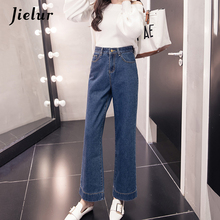 Jielur Leisure Oversized S-5XL Women's Jeans with High Waist Loose Wide Leg Pants 2021 Simple Street Fashion Jeans for Women 2024 - buy cheap