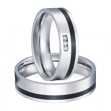 Alianças china fábrica ocidental países preto aço titânio anéis de casamento mulheres homens 2024 - compre barato