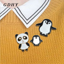 GDHY Panda And Penguin Brooches Cartoon Lovely Brooch Mama Kid Family Enamel Brooch Shirt Collar Lapel Pin Badge Jewelry 2024 - buy cheap
