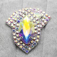 Cristal AB Marquesa de 30x50mm para coser diamantes de imitación con 4 agujeros, Base de plata, Metal, Base de oro plateado, 2 uds. 2024 - compra barato