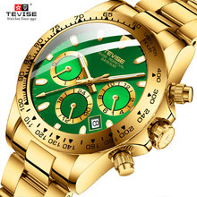 Luxury Brand Tevise Golden Automatic Mechanical Watch Men Stainless steel Date Business Wristwatch Relogio Masculino 2024 - buy cheap