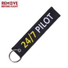 Fashion Key Chain Jewelry Outstanding Embroidery 24/7 Pilot Key Ring Chain for Aviation Lovers Gifts Luggage Tag Label Keychains 2024 - buy cheap