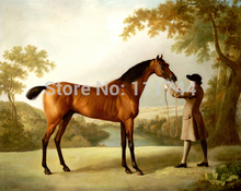 Oil painting Art Tristram Shandy A Bay Racehorse Held By Groom In An Extensive Landscape George Stubbs High quality Handpainted 2024 - buy cheap