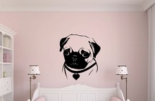 Cabeça de Cão bonito Bulling Padrão Adesivos de Parede Em Casa sala de estar Decoração Da Parede animal de Estimação Loving Decalques Animais Série Bonita Mural Wm-604 2024 - compre barato