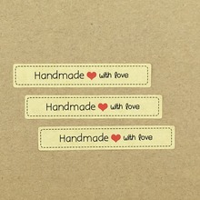 2400 pcs Handmade Com Amor amor Rótulo auto-adesivo Etiquetas da Etiqueta De Papel Kraft adesivos DIY Presente/Bolo Vedação Rótulos da embalagem 2024 - compre barato