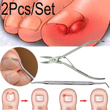 New 2Pcs/1Set Ingrown Toe Nail Correction Nippers Clipper Cutters Dead Skin Dirt Remover+Paronychia Podiatry Pedicure Care Tool 2024 - buy cheap