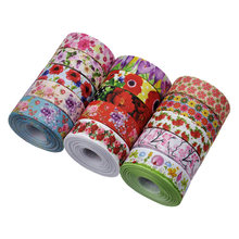 25mm Flower printed grosgrain ribbon 10 yard hand made gift wrap tape diy bow decorative ribbons 2024 - buy cheap