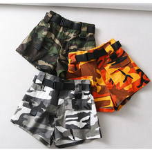 2021 cotton high waist sexy slim micro-elastic camouflage shorts loose casual belt hot shorts tooling shorts female W407 2024 - buy cheap