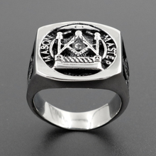Alta joyería de calidad Punk Mens anillo de acero inoxidable de plata masónica de lujo hombres anillo para la fiesta hombre dedo venta al por mayor de joyería 2024 - compra barato