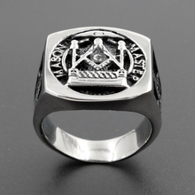 High Quality Jewelry Mens Punk Stainless steel  Ring Silver Masonic Luxurious Men Ring For Party Male Finger Jewelry Wholesale 2024 - buy cheap