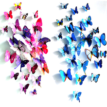 12pcs/set PVC 3D Butterfly Wall Decor Cute Butterflies Wall Stickers Art Decals Home Decoration 2024 - buy cheap