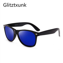 Мужские и женские поляризационные очки Glitztxunk, квадратные солнцезащитные очки в стиле ретро, черные очки с зеркалом для вождения, UV400 2024 - купить недорого
