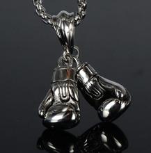 Brand New Men's Vintage  Stainless Steel Biker   Boxing Glove Pendant Necklace 4mm 24'' Chain 2024 - buy cheap