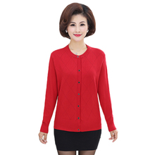 Knitted Cardigan Sweater Spring Autumn Middle-aged Women's Embroidery Knitwear Top Coat female Knitted Jacket Plus Size 4XL W844 2024 - buy cheap