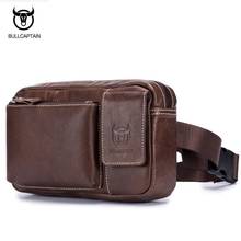 BULLCAPTAIN Genuine Leather Men Waist Bag Leisure Retro Cowhide Men Fanny Pack Travel Belt Bags Male Waist Pack Phone Case Purse 2024 - buy cheap