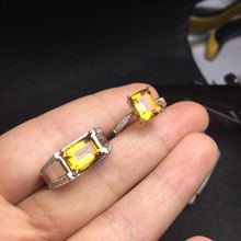 The Best gift For Your Lover Couple Rings Natural And Real Citrine Lover's Ring 925 sterling silver for your Lover 2024 - buy cheap