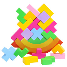 2019 novos brinquedos de madeira das crianças tetris blocos de equilíbrio arco-íris pilhas alta brinquedos cor cognitiva educação precoce brinquedos para crianças 2024 - compre barato
